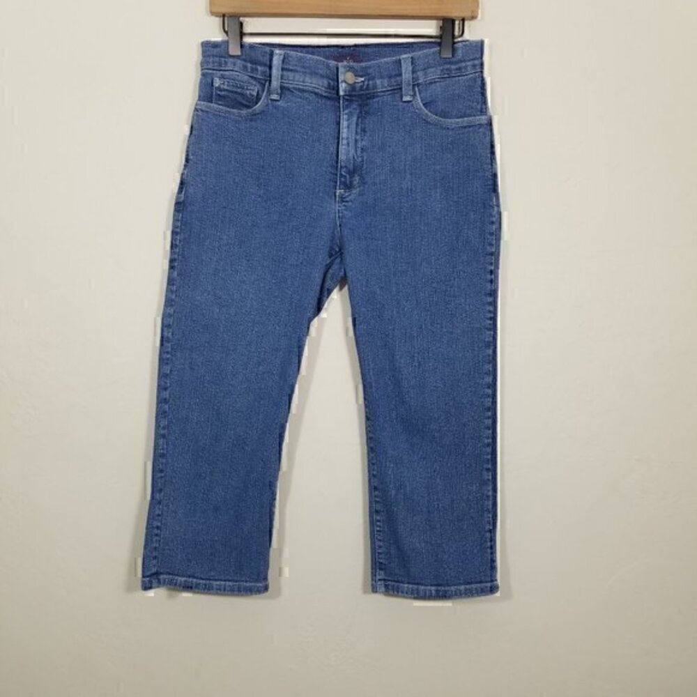 NYDJ Lift Tuck Technology Crop Stretch Jeans Blue Size‎ 8